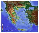 Antica Grecia mappa fisica - mappa Topografica dell'antica Grecia ...