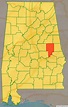 Map of Tallapoosa County, Alabama