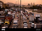 Heavy traffic along Via de evitamiento in central Lima Peru Stock Photo ...