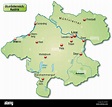 card, outline, upper austria, borders, canton, cantons, atlas, map of ...