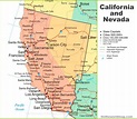 Map of California and Nevada - Ontheworldmap.com