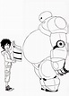 Hiro con Baymax para colorear, imprimir e dibujar –ColoringOnly.Com