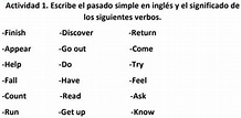 SOLVED: ayuda por favor con estos verbos Actividad 1. Escribe el pasado ...