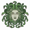 Medusa greek myth creature pop art vector. Medusa head with snakes ...
