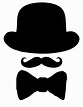 Corbata de arco imprimible bigote imprimible sombrero negro | Etsy ...