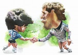 Diego Maradona & Peter Shilton 1986 | Cartoon Movement