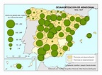 Mapa de desamortización de Mendizábal. (1836-1837). España.