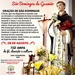 08 de Agosto dia de São Domingos de Gusmão - Prefeitura de Dom Joaquim