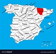 Huesca map spain province administrative map Vector Image