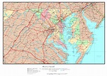 Large detailed administrative map of Maryland state with roads ...