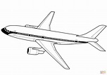 Desenho de Avião Comercial para colorir | Desenhos para colorir e imprimir gratis