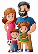 Ilustración de vector de dibujos animados de familia feliz | Vector Premium