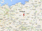 Lodz on map of Poland
