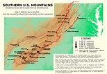 Mountain Ranges In Virginia Map | Time Zones Map