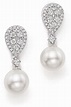 Bloomingdale's Cultured Freshwater Pearl and Diamond Earrings in 18K ...