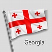 La bandera nacional de georgia en europa | Vector Premium
