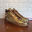 Christian louboutin man high tops sneakers gold color with spikes ...
