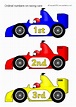 Ordinal Numbers on Racing Cars (SB243) - SparkleBox