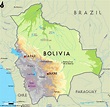 Large physical map of Bolivia with major cities | Bolivia | South ...