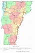 Large detailed administrative map of Vermont state with roads, highways ...