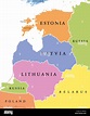 Baltic single states political map, known as Baltics, Baltic nations or ...