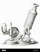 Robert Hooke's microscope composé de 1665 Photo Stock - Alamy