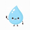 Premium Vector | Cute smiling happy water drop