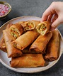 Filipino Lumpiang Gulay or Vegetable Spring Rolls with Sweet Chili ...