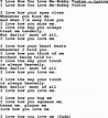 Love Song Lyrics for:I Love How You Love Me-Bobby Vinton