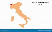 Mappa Delle Regioni Della Valle Di Aosta Evidenziata Sulla Mappa ...