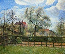 pear trees and flowers at eragny morning 1886 Camille Pissarro Painting ...