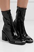 Alexander Wang Leather Hailey Metal-trimmed Pvc Ankle Boots in Black - Lyst