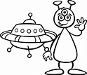UFO para colorear, imprimir e dibujar – Dibujos-Colorear.Com