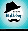 Happy birthday card for men on blue circles Vector Image