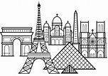 Parigi: monumenti famosi - Paris - Disegni da colorare per adulti