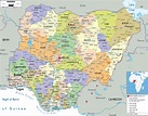 Detailed political and administrative map of Nigeria with all roads ...