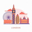 Ilustración de vector de monumentos modernos de Londres plana 273697 ...