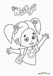 Nastya in a dress - Coloring Pages for kids
