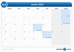 Calendário junho 2022
