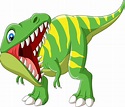 tiranosaurio rex de dibujos animados rugiendo sobre fondo blanco ...