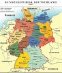 Landkarte Deutschland (politische Karte/bunt) : Weltkarte.com - Karten ...