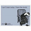 I can't brain today. I have the dumb | Dumb and dumber, Your cards, Cards