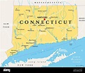 Connecticut, carte politique avec la capitale Hartford. État du ...