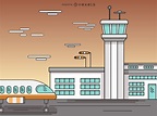 Aeropuerto terminal de dibujos animados - Descargar vector