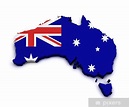 Vinilo Pixerstick Forma Mapa de la bandera de Australia - PIXERS.ES