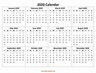 2020 Printable Calendar - Download Free Blank Templates