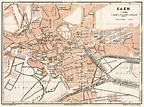 Old map of Caen in 1909. Buy vintage map replica poster print or ...