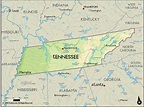 Geographical Map of Tennessee and Tennessee Geographical Maps