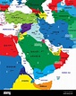 Mapa político de Oriente Medio con cada país seleccionable ...