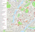 Map of Copenhagen tourist: attractions and monuments of Copenhagen